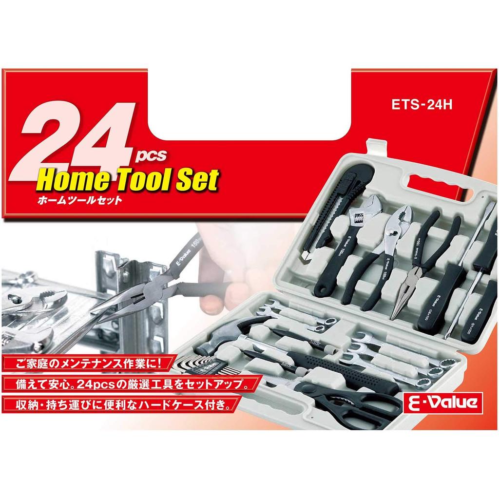 Набор инструментов для DIY и дома E-Value, 24 предмета, для обслуживания, ETS-24H