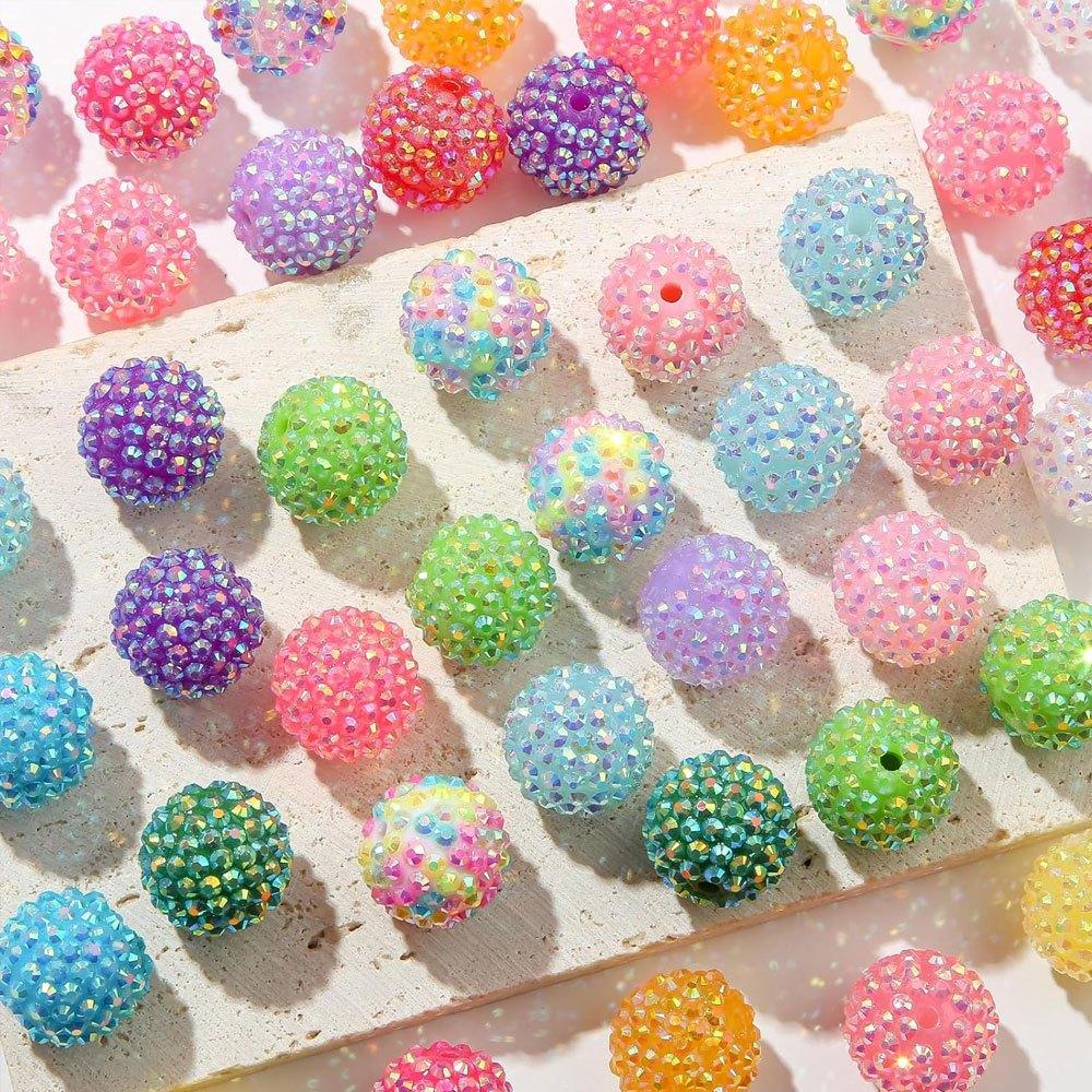 6/12 штук разноцветных круглых бусин из смоляного материала в виде диско-шара своими руками, браслет, ожерелье, серьги, брелок, браслет на лодыжку