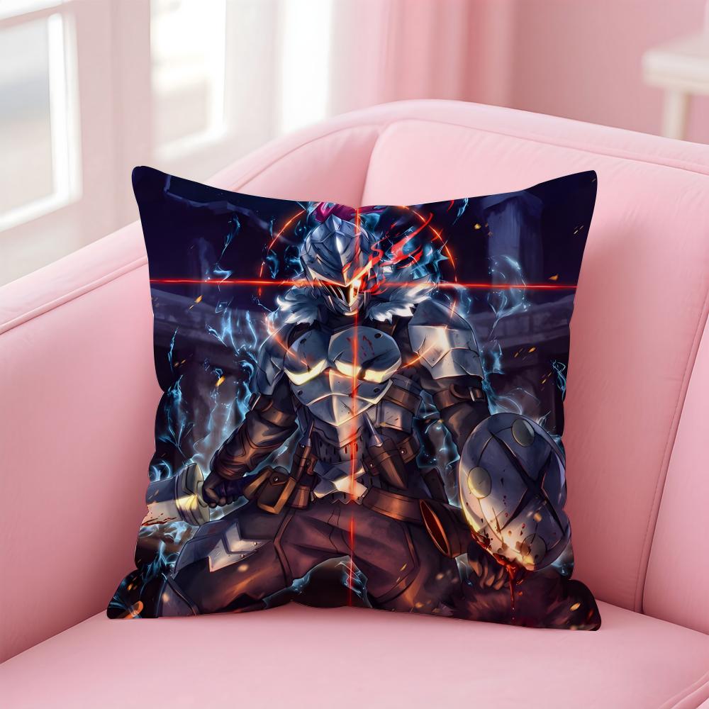 Handsome Anime Goblin SlayerCartoon Cushion Cover Pillow Case Soft Skin Friendly Fabric Concealed Zipper