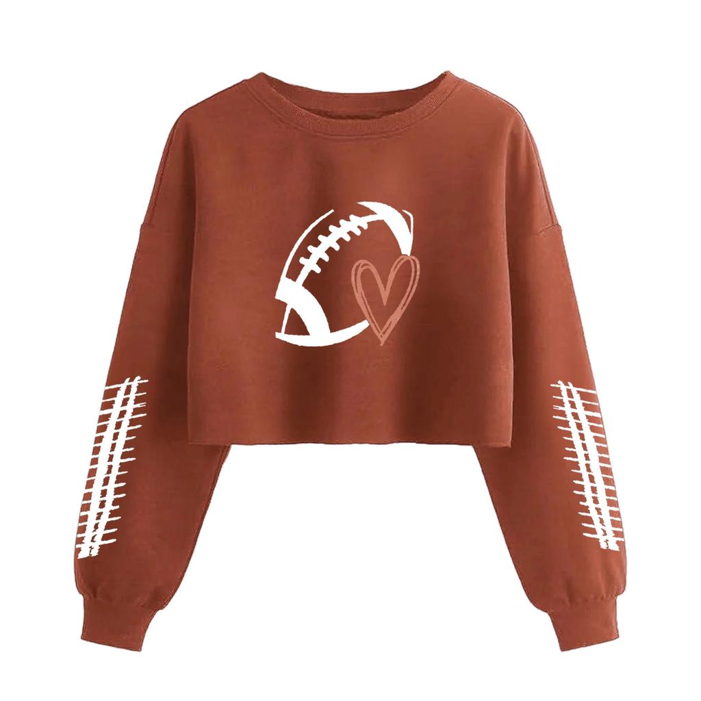 Женский модный пуловер с длинным рукавом и принтом в стиле ретро, открывающий живот