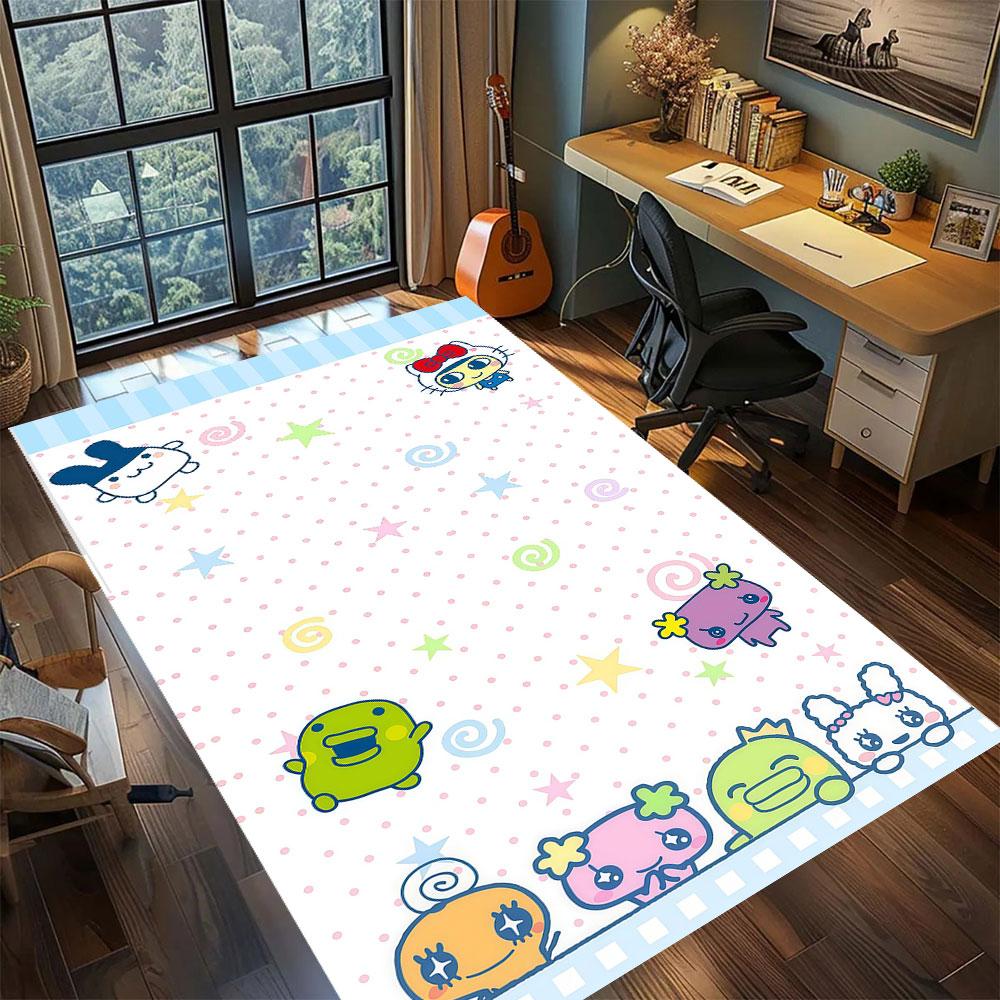 Tamagotchi anime character Carpet for Living Room Bedroom Home Decor Cool Movie Mat Play Floor Mat