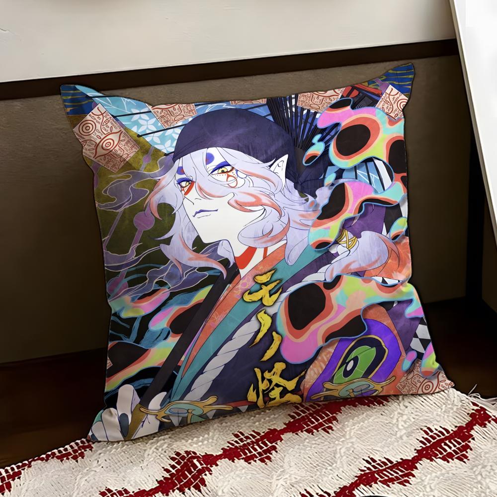 MMononoke Anime Cushion Cover Reversible Soft Durable Pillow Cover Home Car MultiScene Use for Daily Comfort