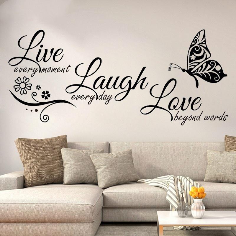 Live Laugh Love Butterfly Flower Wall Art Sticker Modern Wall Decals Quotes Vinyls Stickers Wall Stic CDN