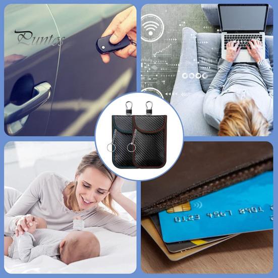 1/2 шт., сумки для ключей от автомобиля, защитные клетки, компактные размеры, портативные противоугонные чехлы с блокировкой сигнала, RFID-брелок, защитные чехлы