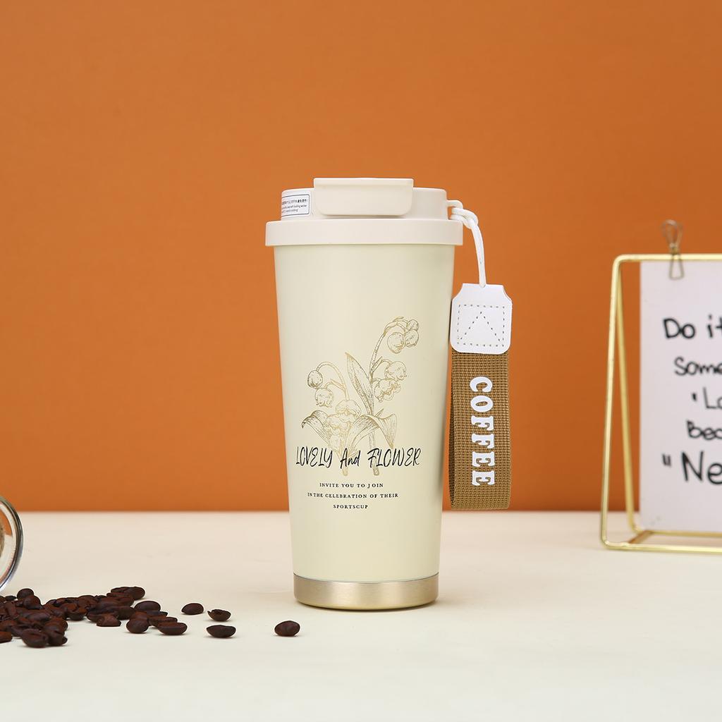 Новая кофейная кружка «Ландыш» из нержавеющей стали 316, кружка-термос высокой ценности, большой вместимости, мужская и женская кружка для воды, студенческая кружка-термос