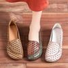 Женские дышащие пенни-лоферы из искусственной кожи на плоской подошве с квадратным носком. Летняя обувь с отверстиями. Удобная прогулочная обувь без шнуровки. Женская рабочая прогулочная обувь.