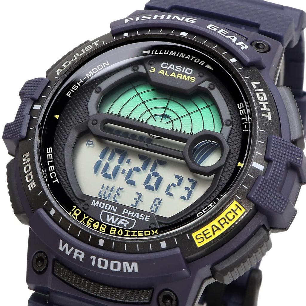 Casio Часы для рыбалки WS-1200H-2AV темно-синие мужские зарубежная модель