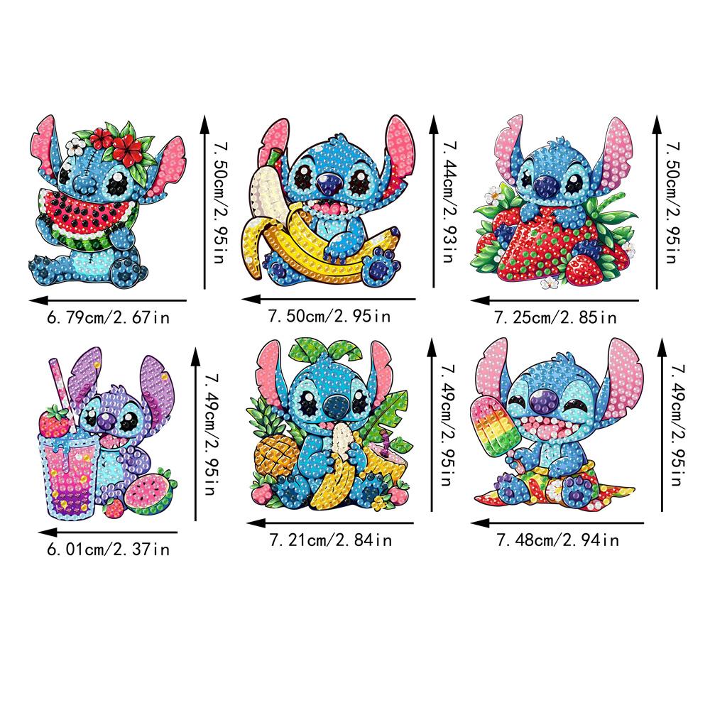 6Pcs Gluttonous Series Diamond Art Fridge Magnet Diamond Painting Refrigerator Magnet DIY Fridge Stickers for Fridge Whiteboards