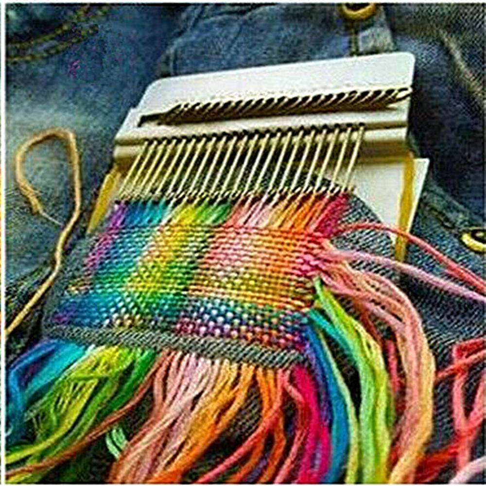 Новый Маленький Ткацкий Станок на 14 Крючков Типа Speedweve для Скоростного Ткачества, Штопки, Шитья + Резинки