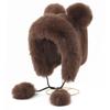 Warm Ear Protection Hat Cute Bucket Hat Thickened Plush Bear Hat  Women