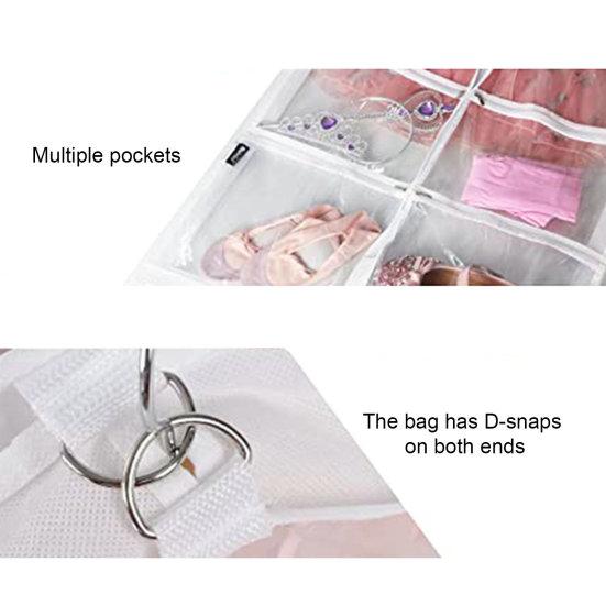 Прозрачная дорожная сумка для одежды с карманами на молнии, детская танцевальная одежда, чехол для одежды, органайзер для танцевальных костюмов из ПВХ