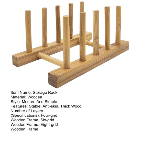 Стойка для окрашивания посуды, 4/6/8 решеток, толстая древесина, устойчивая, противоскользящая, крышка шкафа, тарелка, органайзер для чашек, держатель для разделочной доски, дренажная подставка для организации посуды