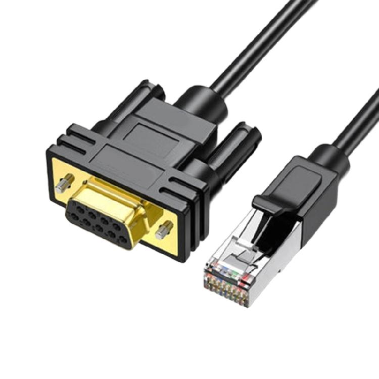 4.92 фута Сверхпрочный последовательный кабель RJ45 - DB9Pin (папа) Металлические разъемы Линия передачи данных Для консолей Улучшает соединение