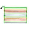 Color Rainbow Color Nylon Cosmetic Stationery Zipper Pencil Case Grid Mesh Pen Bag Cosmetic Storage