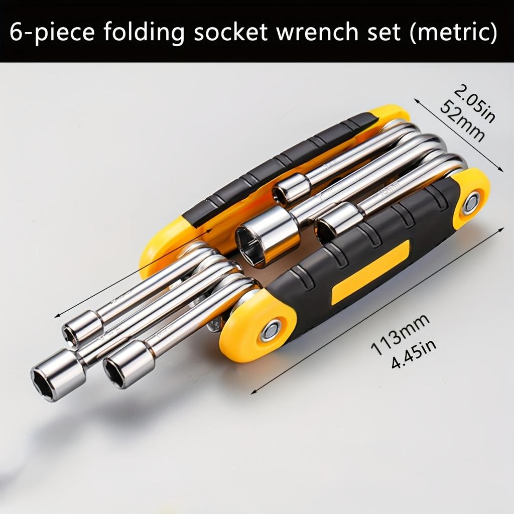 Портативный складной набор шестигранных ключей - стандартные и шестигранные ключи, прочная металлическая конструкция, подходит для бытового и промышленного использования