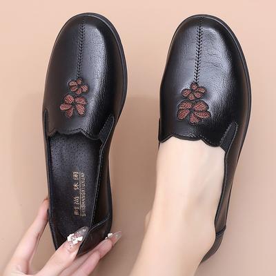 Туфли на мягкой подошве, одинарные туфли на плоской подошве, нескользящие, удобные, легкие, женская обувь для среднего возраста, обувь для пожилых людей, весна и осень, обувь для пожилых людей