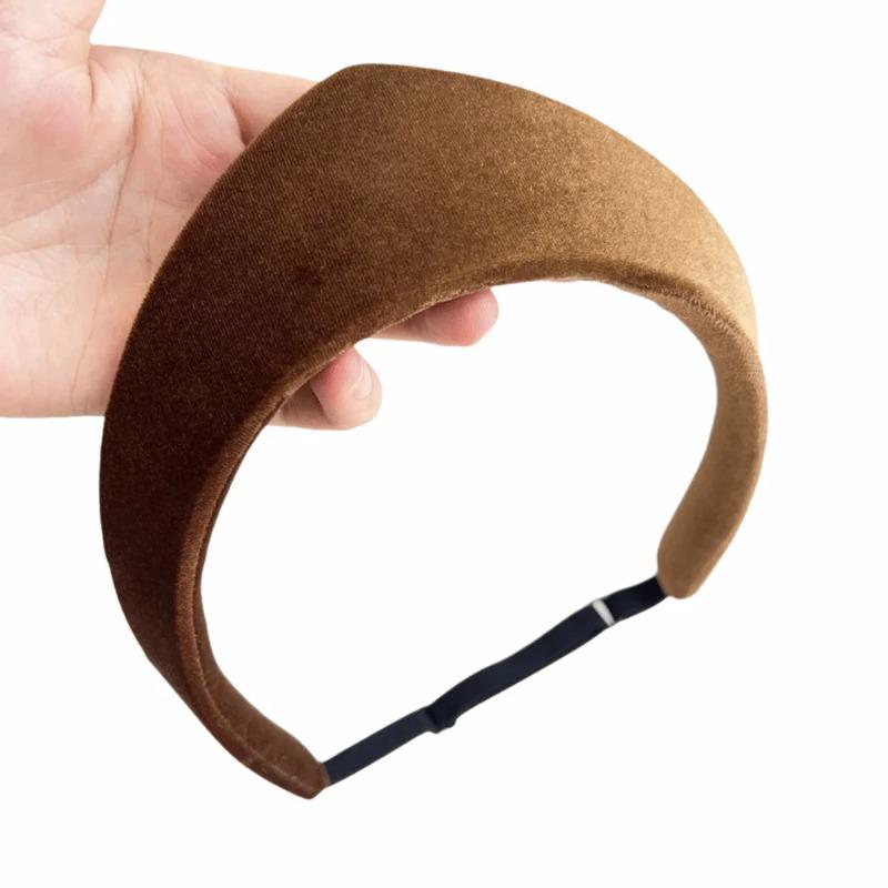 Elegant Velvet Crown Headband Unique Multiple Colors Smooth Texture Headwear Retro Style Soft Hairband