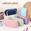 Кавайный Маленький Свежий Однотонный Пенал Большой Вместимости Скошенное Окошко Студенческий Инс Стиль Многофункциональный Органайзер Пенал
