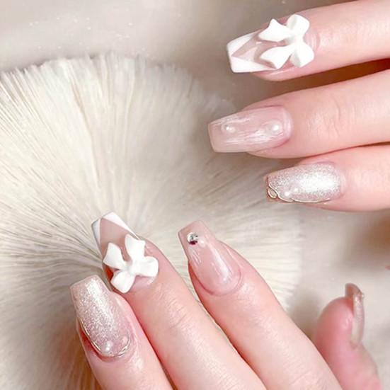 30Pcs Nail Art Decoration Wear Resistant Remove Easily DIY 3D Bowknot Nail Art Butterfly Decoration Parts for Salon