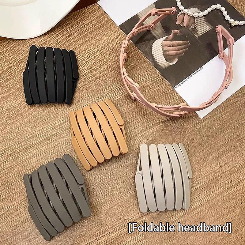 Портативная складная повязка для волос для женщин, нескользящая повязка на голову, повязка для мытья лица, аксессуары для волос для девочек, выдвижная повязка на голову