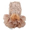 Summer Pet Cloth Small Dog Dress Puppy Sequined Princess Bubble Skirt Wedding Costume (Gold M)