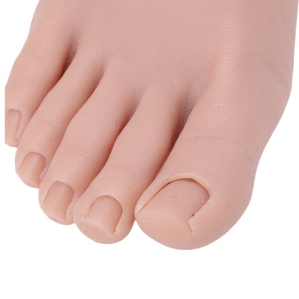 Left/Right Nail Art Training Foot Soft Silicone Fake Foot Model  For Nail Art Training