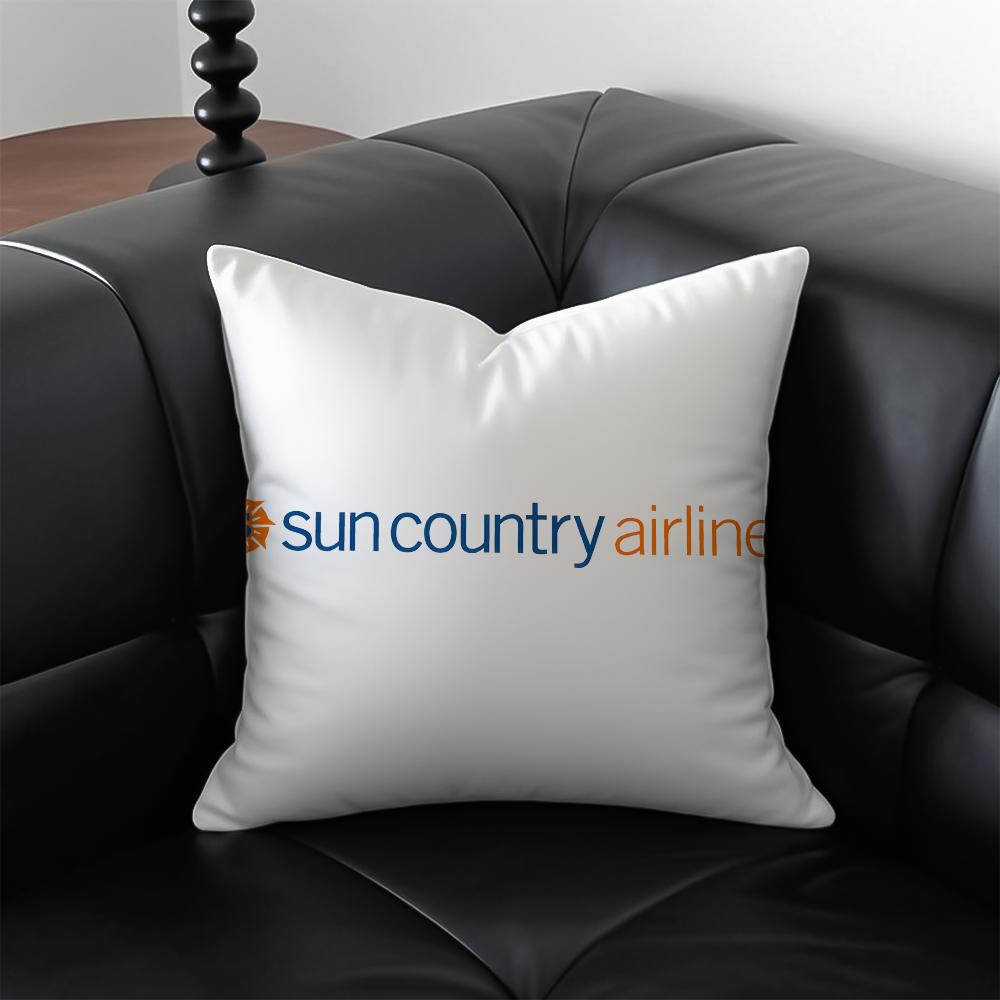 Casual Business SSun Country Airlines Logo Cushion Cover Pillow Case Antidustmite Invisible zipper silky plush cushion