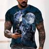 Bo'ri futbolka erkaklar uchun 3D bosma futbolkalar yozgi qisqa katta o'lchamdagi kiyim moda Harajuku hayvonlar tepalari yangi kundalik o'g'il bolalar futbolkasi ko'cha uslubi