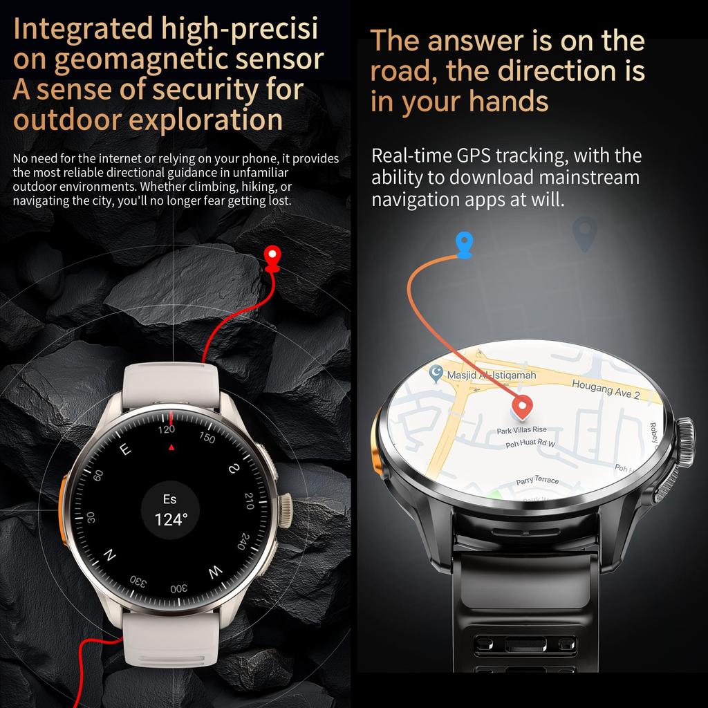 Умные часы Android с SIM-картой, сенсорный AMOLED-экран, Bluetooth-звонки, камера