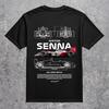 Футболка с графическим изображением технического чертежа Ayrton Senna McLaren MP4/4 1988, Унисекс Оверсайз Уличная одежда, Подарок для фаната Формулы 1