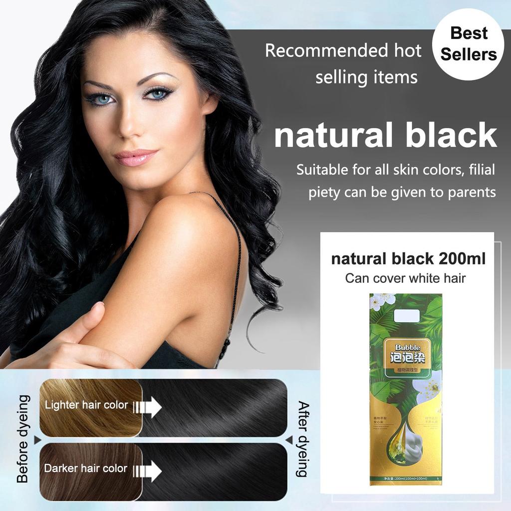 Bubble Hair Plant Hair Шелковистые Красивые Плавающие Волосы Не Повреждает Кожу Головы Не Повреждает Волосы, Используется Для Серых Волос Цветной Пузырек 200мл