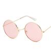2023 Women's Alloy Mirror Sunglasses, Retro Designer Sunglasses, Pink Round Sunglasses for Women