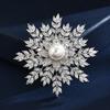 Luxury Sparkling Zircon Full Diamond Snowflake Brooch Blazer Exquisite Flower Corsage Accessories