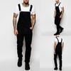 Mens Pocket Jeans Overall Jumpsuit Streetwear Overall Suspender Pants
