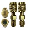 1/2Pcs R32 R454B Refrigerant Brass Adapter Rustproof Universal Easy To Install Gauge