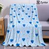 Blue Heart Dots Ultra Soft Sherpa Fleece Blanket Fluffy Warm Halloween Cozy Throw for Sofa Couch Bedroom Gift All Season