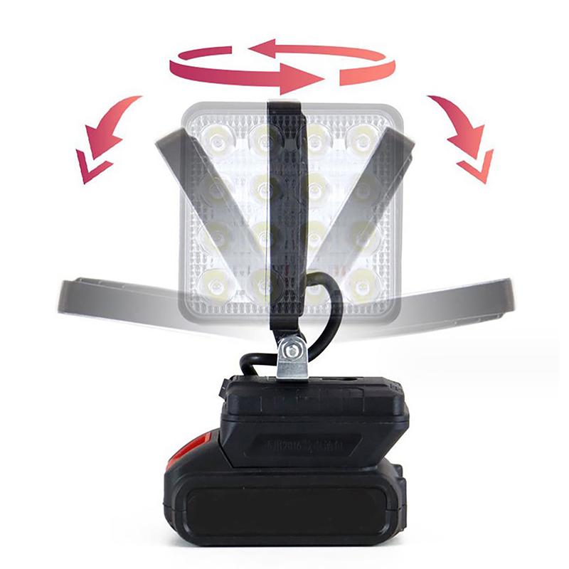 For Dewalt 18V Li-Ion Battery Led Work Light 3/4 Inch Flashlight Portable Emergency Flood Lamp Camping Lamp