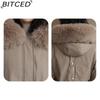 BITCED Winter Parka - Women's Relaxed-Fit Mid-Length Cotton Coat with Large Fur Collar