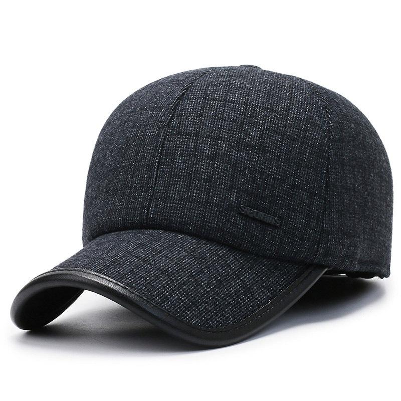 Новая зимняя утолщенная флисовая модная бейсболка для среднего и пожилого возраста, простая трендовая уличная ветрозащитная теплая шапка для защиты ушей