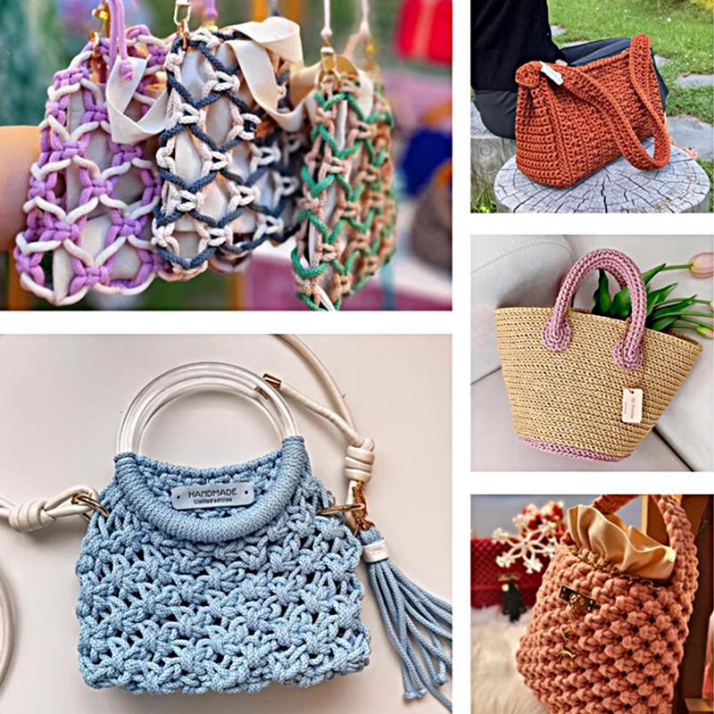 50m/roll Hand Woven Hook Rope DIY Material Cord Fancy Knitting Yarn Creative Shiny Thread For Handicraft DIY Weaving 2mm