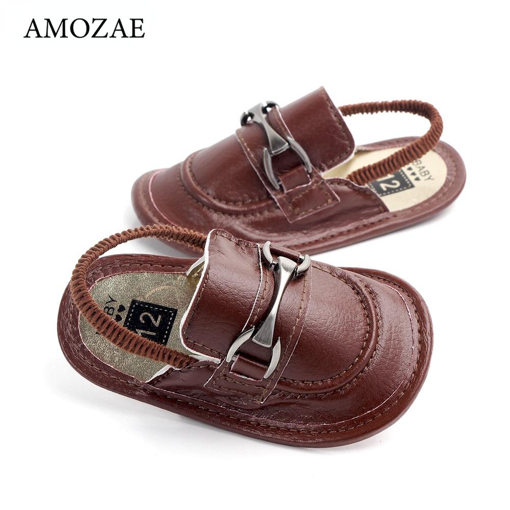 Baby Boys Girls Fashion PU Leather Sandals Baby Shoes Summer Retro Infant Slippers Soft Bottom Shoes Anti-Slip Shoes For Newborn