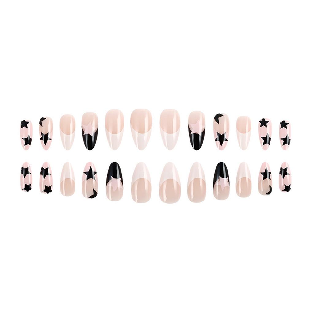 Накладные ногти в форме миндаля, глянцевые, накладные ногти, натуральные, полностью покрывающие накладные ногти, акриловые клеи для ногтей для женщин