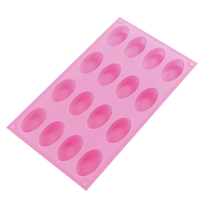 16 Cavity Oval Shape Soap Bake Mold Silicone Mould Tray Homemade Craft