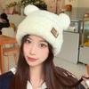 Warm Beanie Hat Cute Bear Ear Skullcap Casual Ear Protection  Women