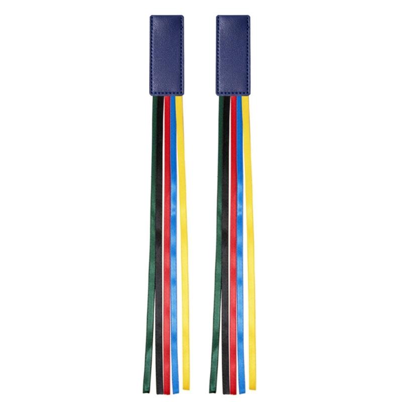 2 Pcs Book Markers with Colorful Ribbons PU Leather Reading Bookmarks Ribbon Page Markers for Book Lovers