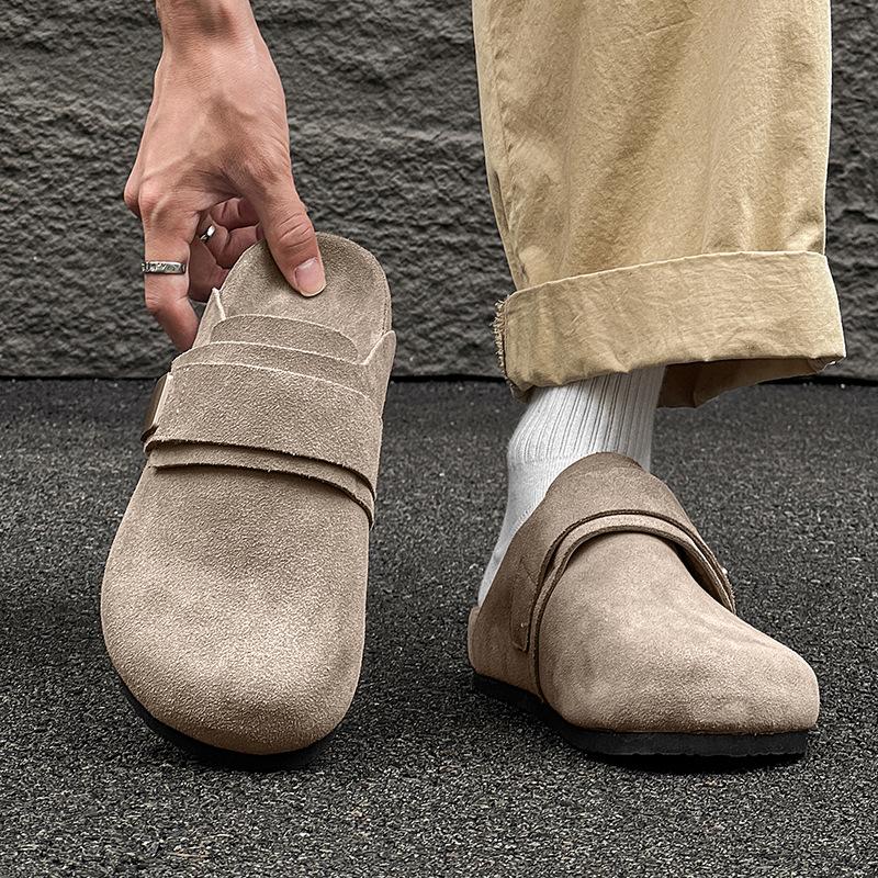 Туфли Boken ретро сумка голова полуподнос обувь удобны для ношения на улице 25 новые сандалии на одной педали 59901 бежевый-J