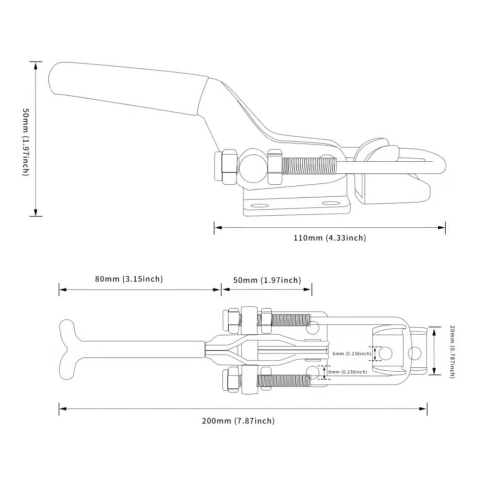 Крепление запасного колеса Углеродистая сталь Самозажимные Регулируемые Тумблерные зажимы Защелки-задвижки U-образный болт Тумблерная защелка
