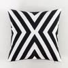 Home Decorative Embroidered Cushion Cover Black White Canvas Cotton Square Embroidery Pillow Cover 45X45Cm For Sofa Bed Chair