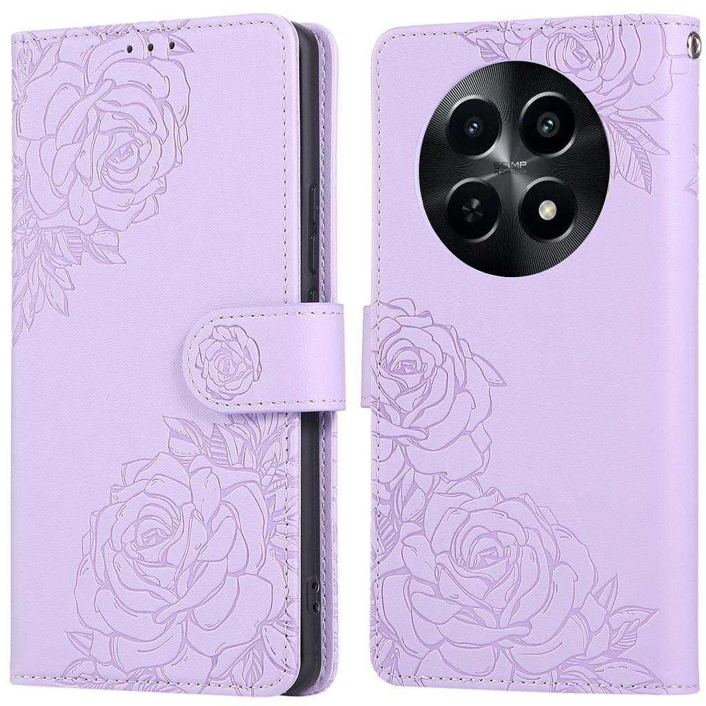 For Realme C65 5G/C63 5G Case Rose Flower PU Leather Wallet Phone Cover with 3 Card Slots