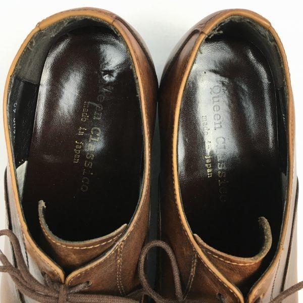 Queen Classic Made In Japan Long Nose Straight Tip Business Shoes Brown Size 40 (25.0)(USED)